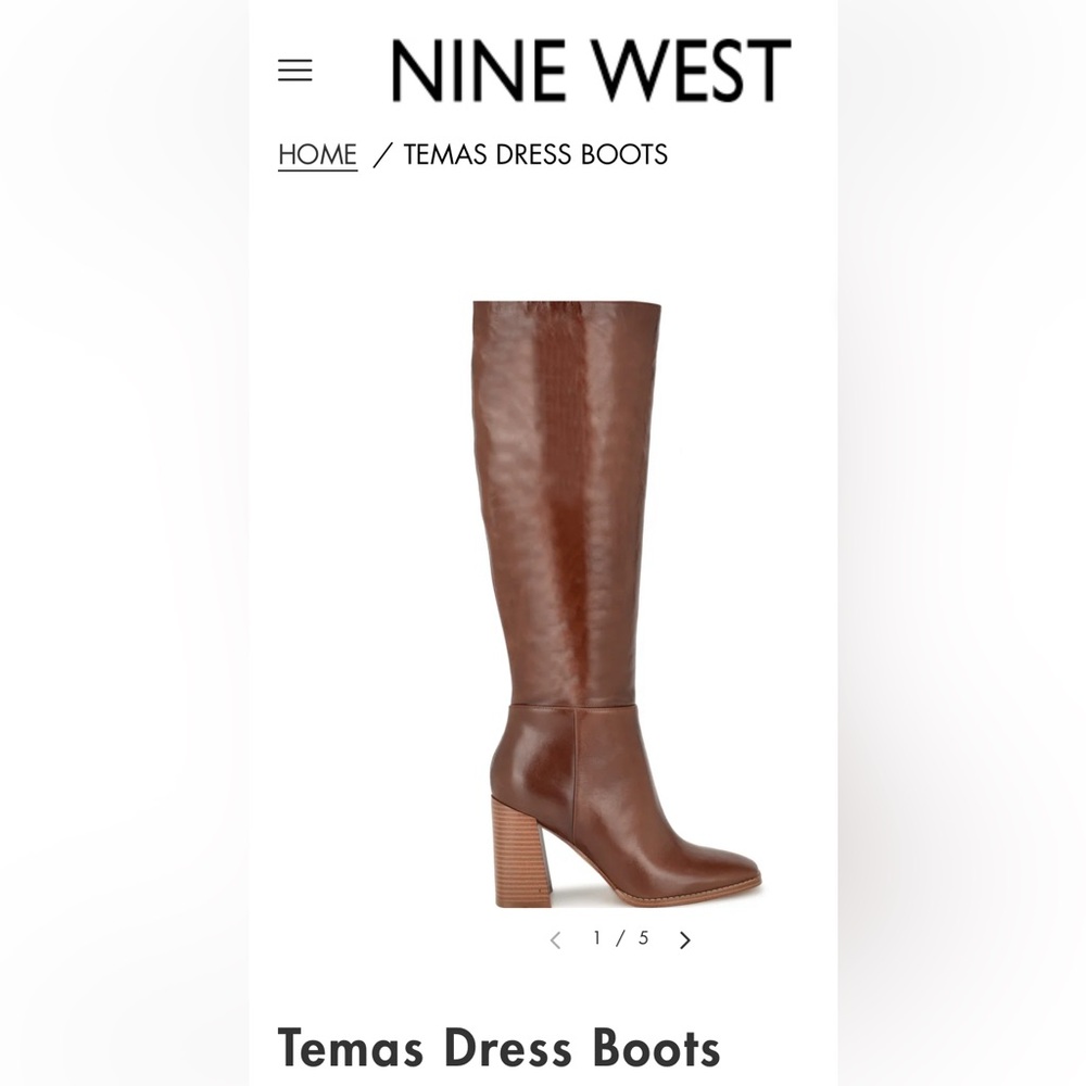 Nine West Brown Heeled Boots BNIB